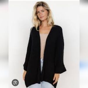 New Baltic Born Black Open-Front‎ Oversize Cardigan.